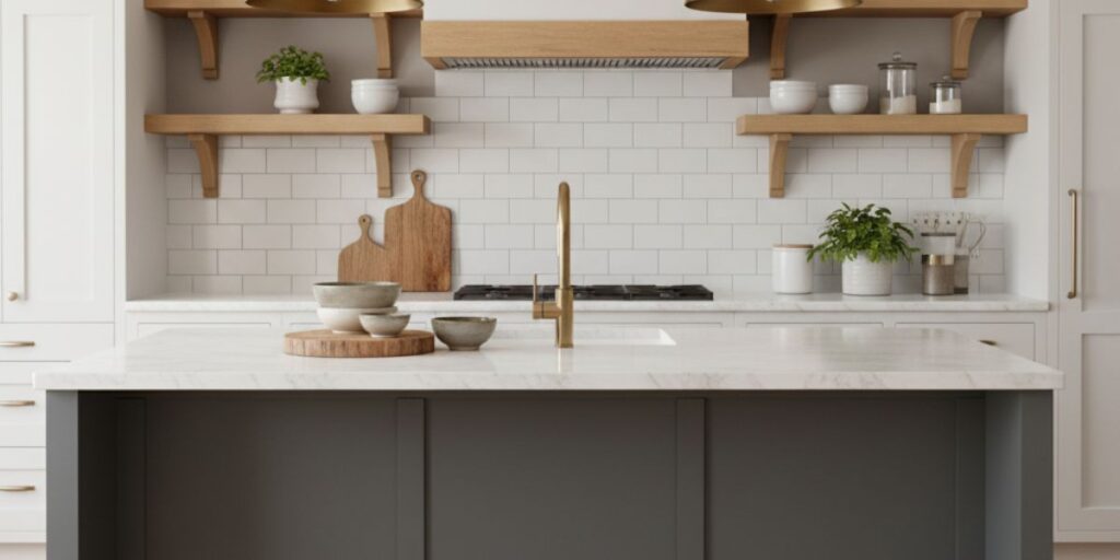 gray-walls-white-cabinets-kitchen 